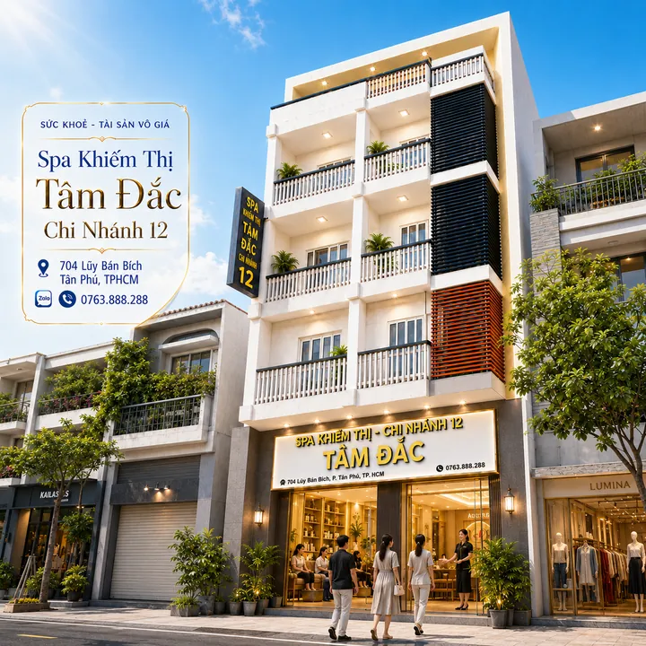 Mặt tiền Spa Khiếm Thị Tâm Đắc Chi nhánh 12 Tân Phú