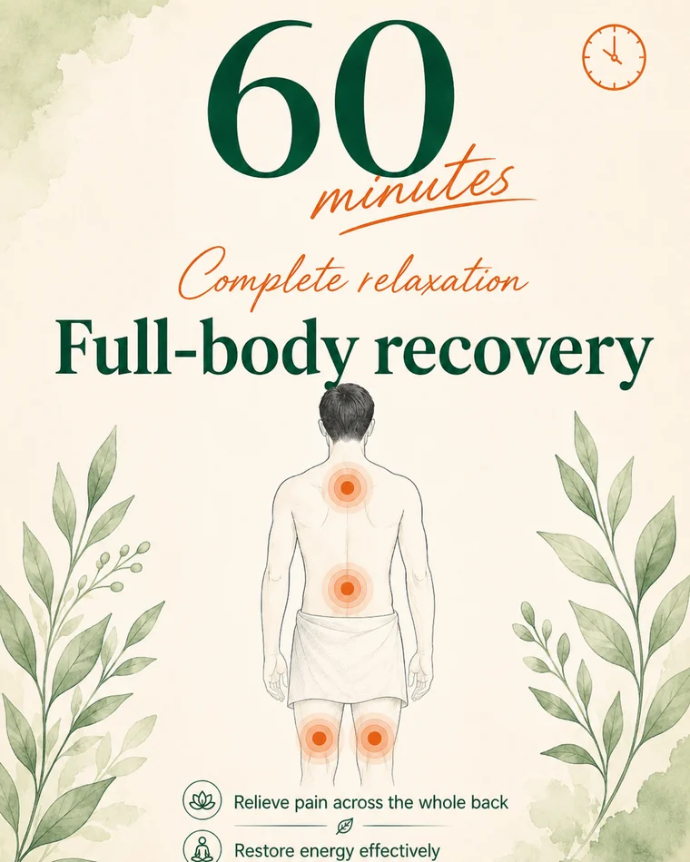 60 minutes — For complete care of the main area together with the related spots that usually tighten up.