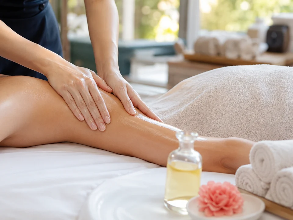Phòng massage toàn thân tại Tâm Đắc với kỹ thuật viên đang thao tác